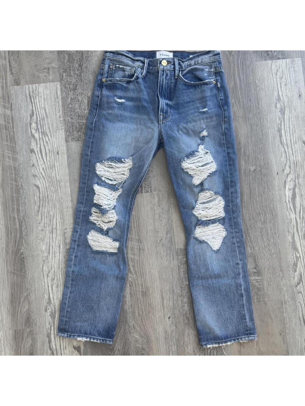 Frame Women's Blue and Navy Jeans